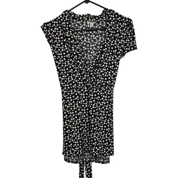 Nine West Separates Women’s Large Tie Back Top Black White Polka Dot Retro Chic - Picture 1 of 9